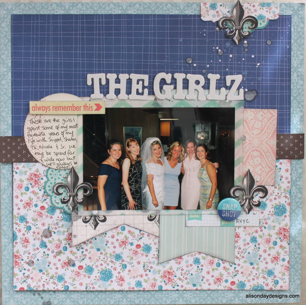 Practical Scrappers April Layout Sketch - The Girlz by Alison Day