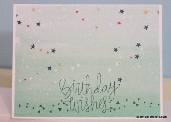 Birthday Wishes single layer card by Alison Day Designs