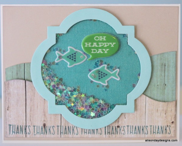 Thanks - fish bowl shaker card by Alison Day Designs