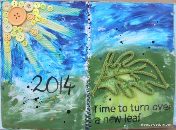 New Leaf Art Journal page by Alison Day Designs