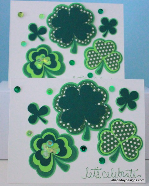 Layered Shamrock Cards by Alison Day Designs