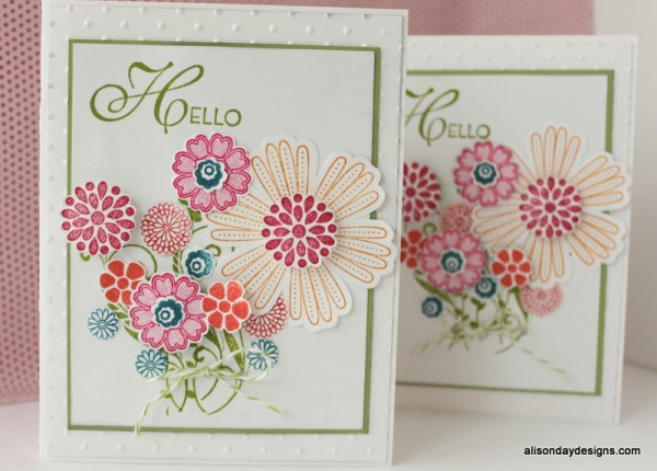 Spring Floral Bouquet cards by Alison Day Designs