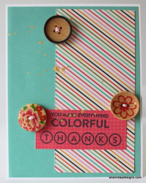 Button Thanks card by Alison Day
